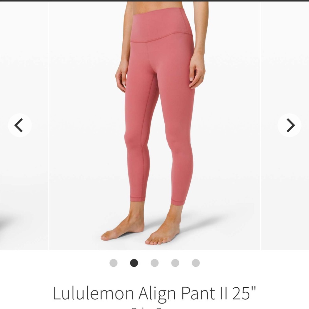 Lululemon Athletica Pink Align Pant II 25"